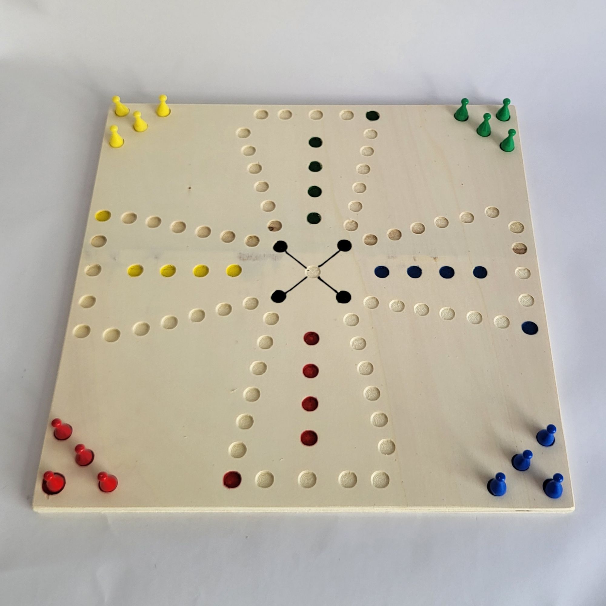 Hoppenspel houten bordspel Strategisch bordspel Hoppenspel Hoppenspel speelbord Bordspel voor 4 spelers Houten gezelschapsspel